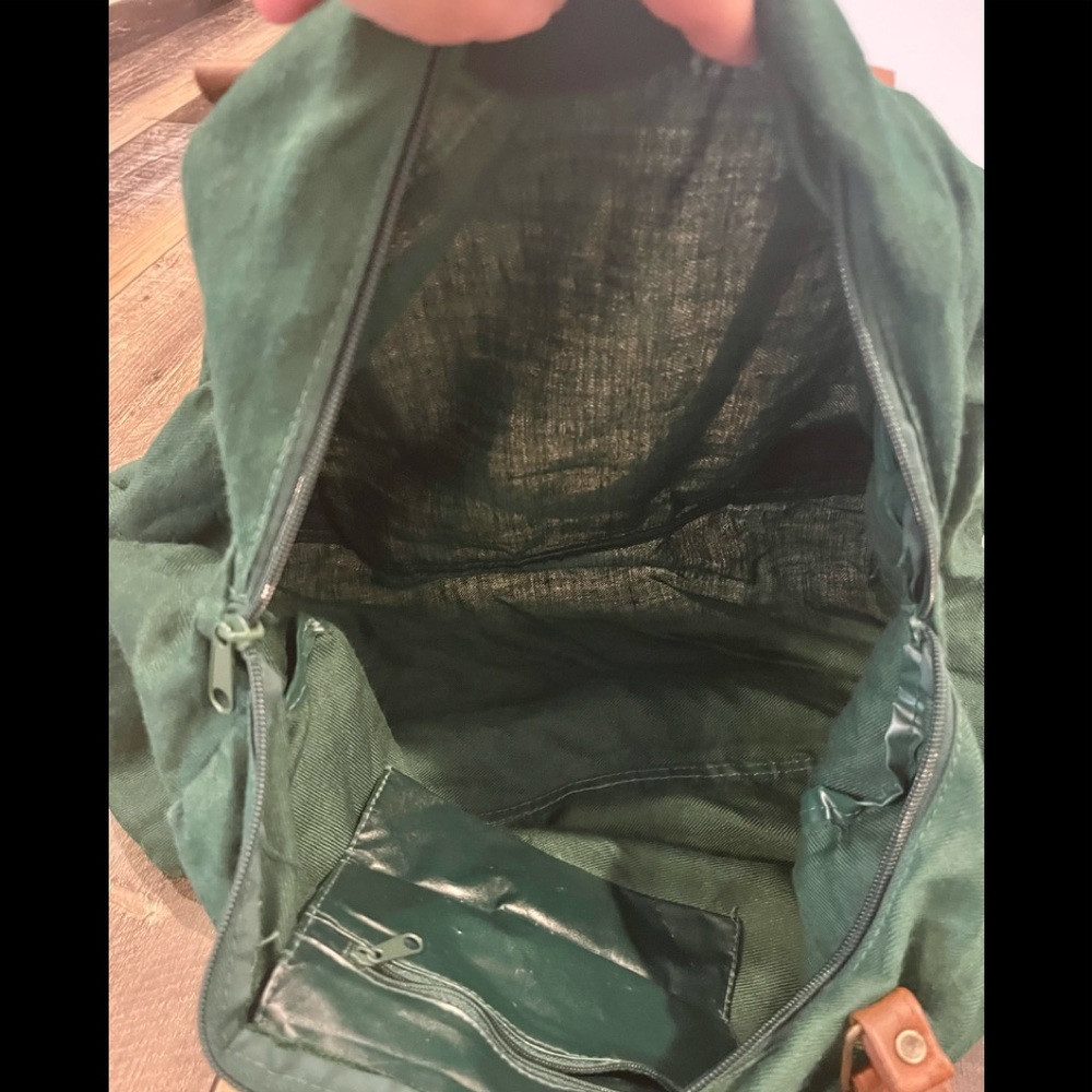 SOLD Vintage Green & Floral Cottagecore Overnight Bag/ Small Bag - Picture 9 of 13